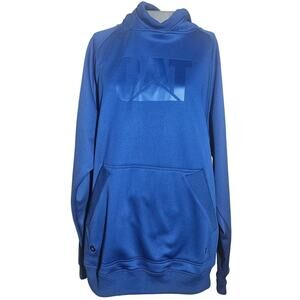 Cat Blue Hooded Pullover Sweatshirt Size Large